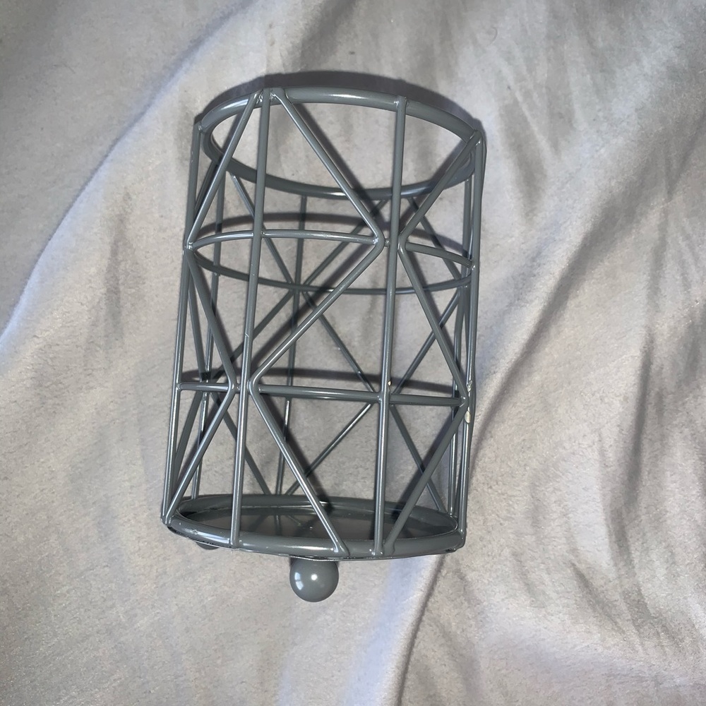Gray makeup brush holder